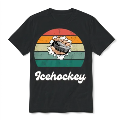Retro Hockey Legend Unisex T-Shirt - Black