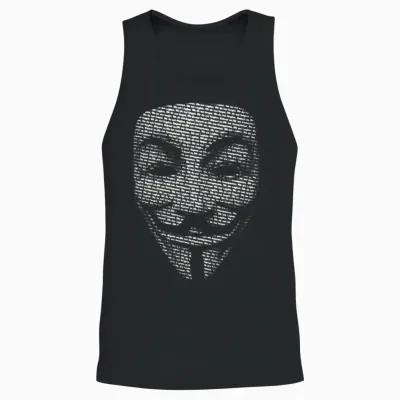 V for Vendetta Mask Guy Fawkes Unisex Tank Top - Black