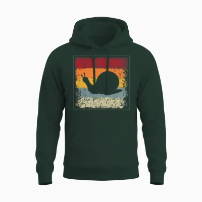 Snail Retro Unisex Hoodie - Forest