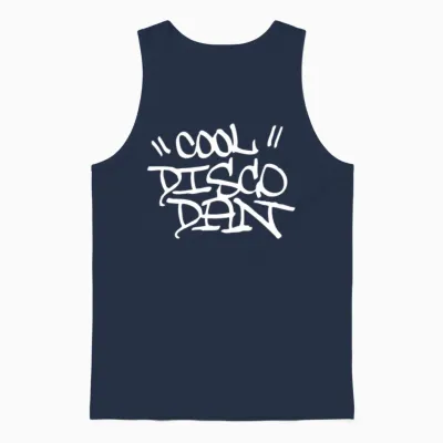 Cool Disco Dance Graffiti Design Unisex Tank Top - Navy