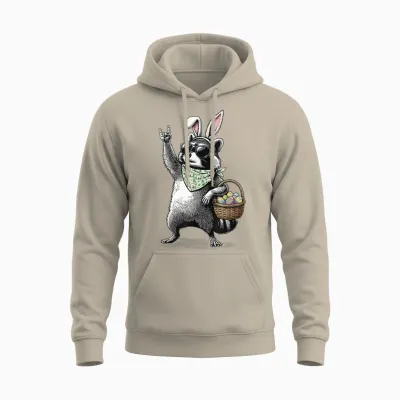 Retro Ostern Waschbär Lustiges Ostern Unisex Hoodie - Sand