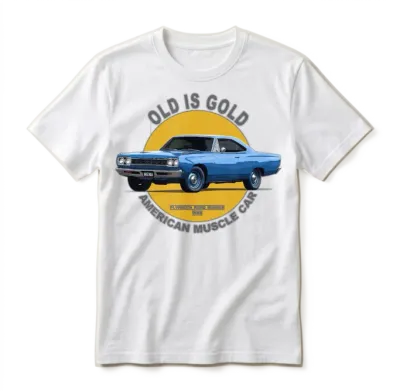 Plymouth Road Runner Hemi American Muscle Car 60s Unisex T-Shirt - White