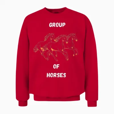 Group of Horses Unisex Sweatshirt - Red