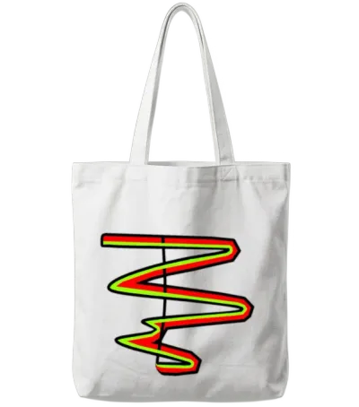 Retro Snake Tote Bags - White