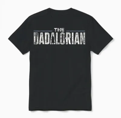 Star Wars the Mandalorian the Dadalorian Weathered Logo Unisex T-Shirt - Black