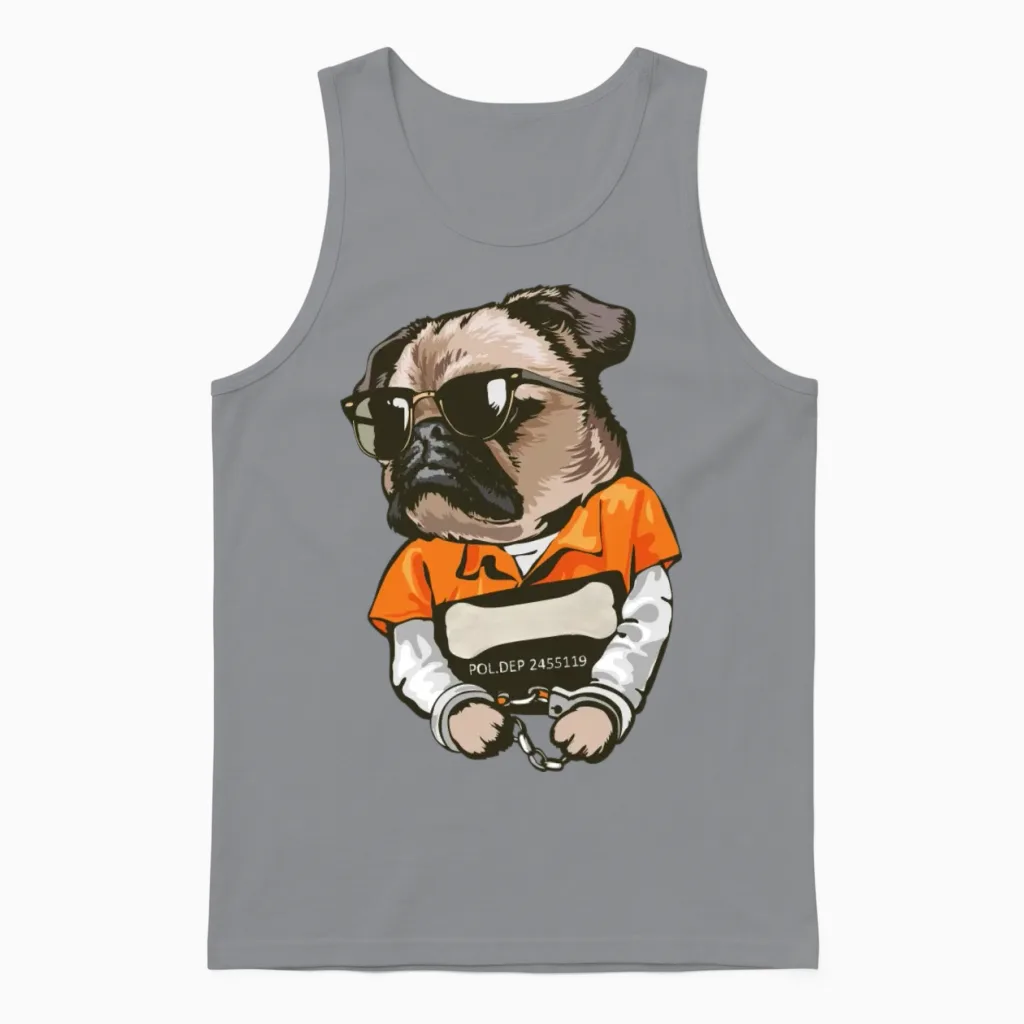 Prison Dog Imma Bad Dog... Lovers Unisex Tank Top in Sport Grey