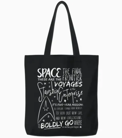 Star Trek Original Series Handwritten Speech Graphic Tote Bags - Black