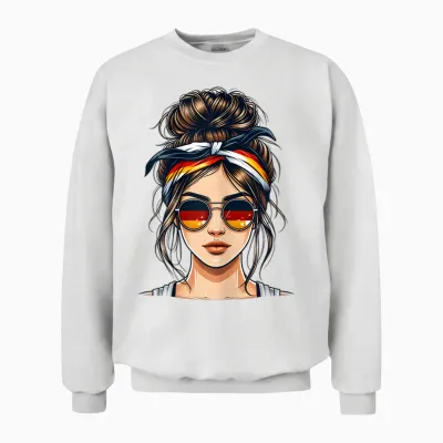 German Girl Deutsches Mädchen Deutschland Flagge Unisex Sweatshirt - White