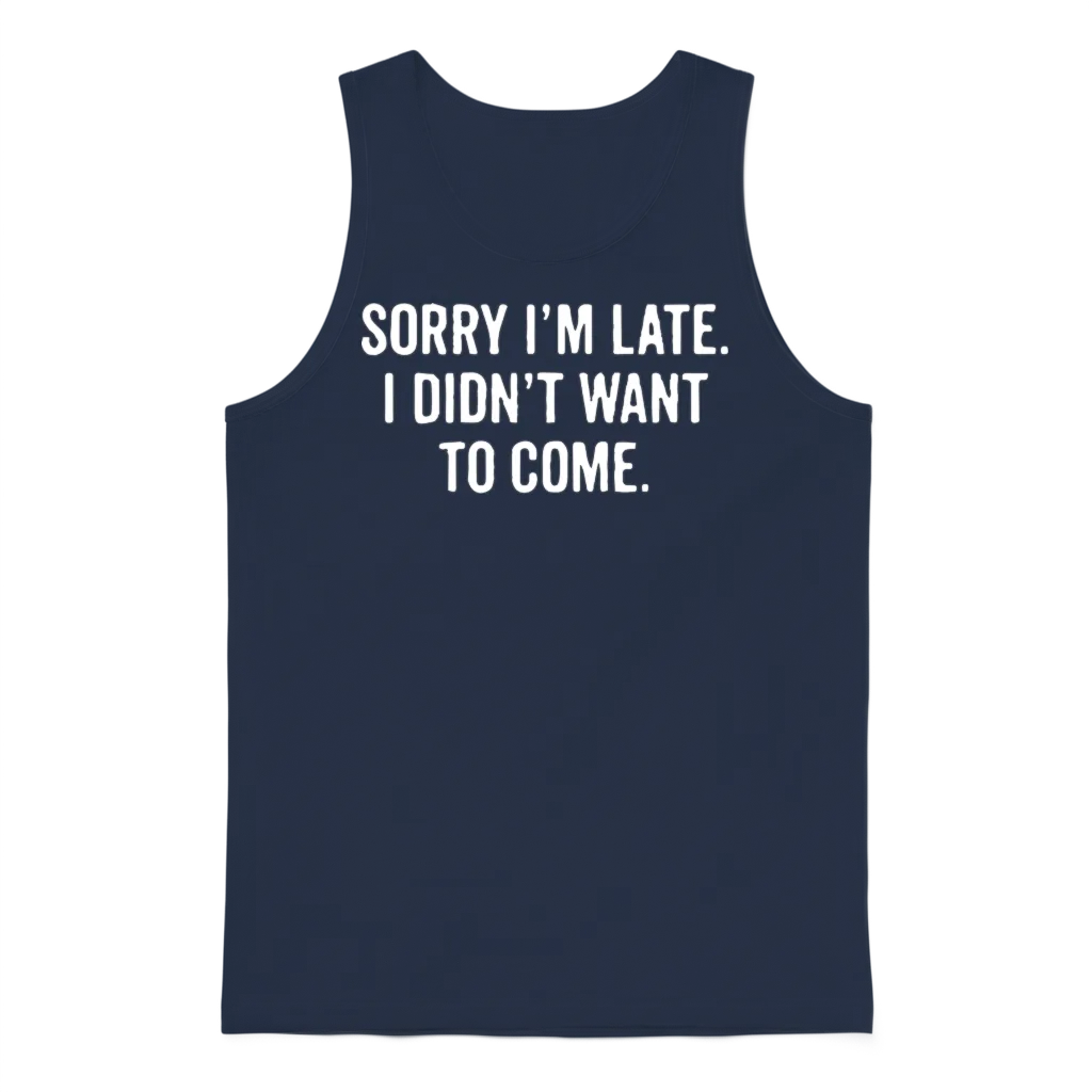 Funny Saying Delay Excuse Memes & Humor Unisex Tank Top - Navy