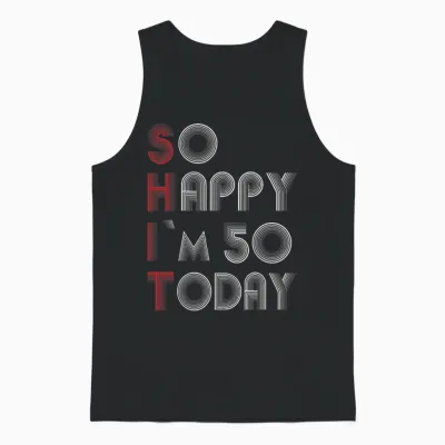 50th Birthday Unisex Tank Top - Black