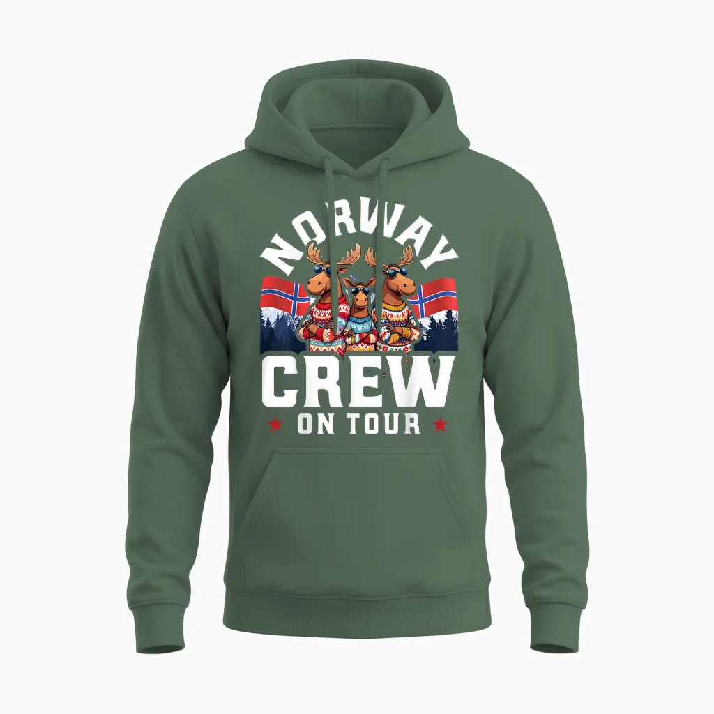 Lustige Norwegen Tour 2025 Unisex Hoodie in Military Green