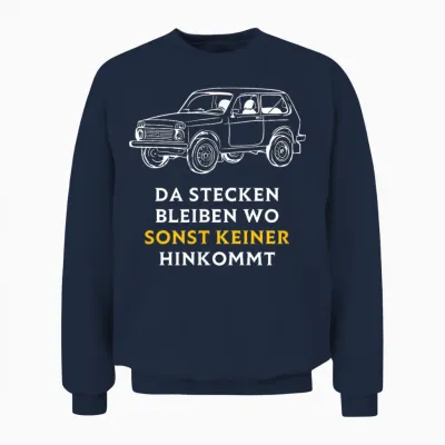 Lada Niva 4x4 Offroad Russland Ddr Osten Udssr Geländewage Unisex Sweatshirt - Navy