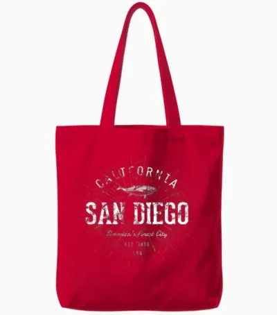 San Diego Tote Bags - Red