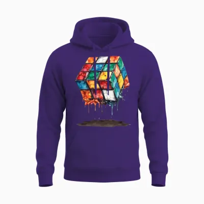Melting Cube Unisex Hoodie - Purple