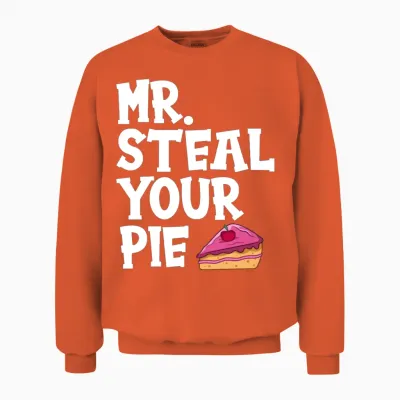 Funny Thanksgiving Boys Toddlers Mr Steal Your Pie Unisex Sweatshirt - Orange