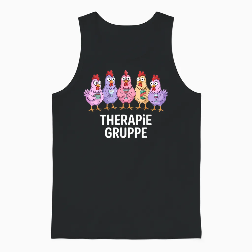 Therapy Group Girls' Evening Chickens Girls Unisex Tank Top in Black