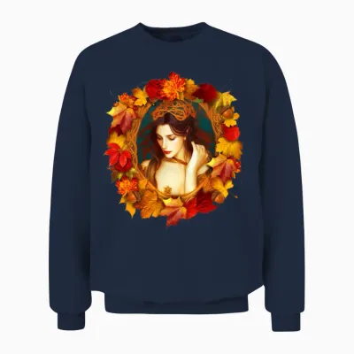 Fantasy Art Autumn Queen Unisex Sweatshirt - Navy