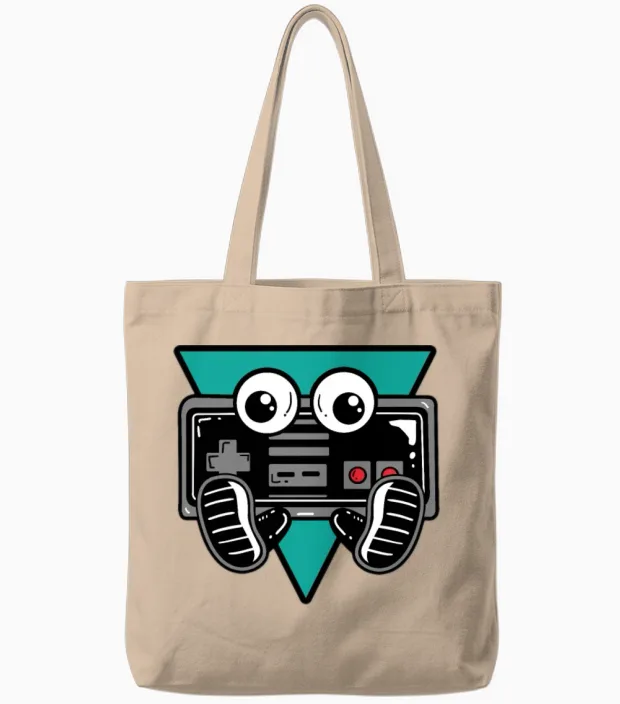 Gaming Controller Nerdy Tote Bags in Natural
