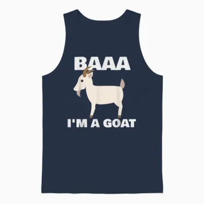 Baa I'm a Goat Costume Animal Funny Halloween Party Goat Unisex Tank Top - Navy