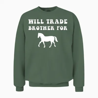 Funny Horse Animal, Horse Lover, Brother Gifts Unisex Sweatshirt - Military Green