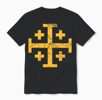 Cross of Jerusalem | Renaissance Festival Unisex T-Shirt - Black
