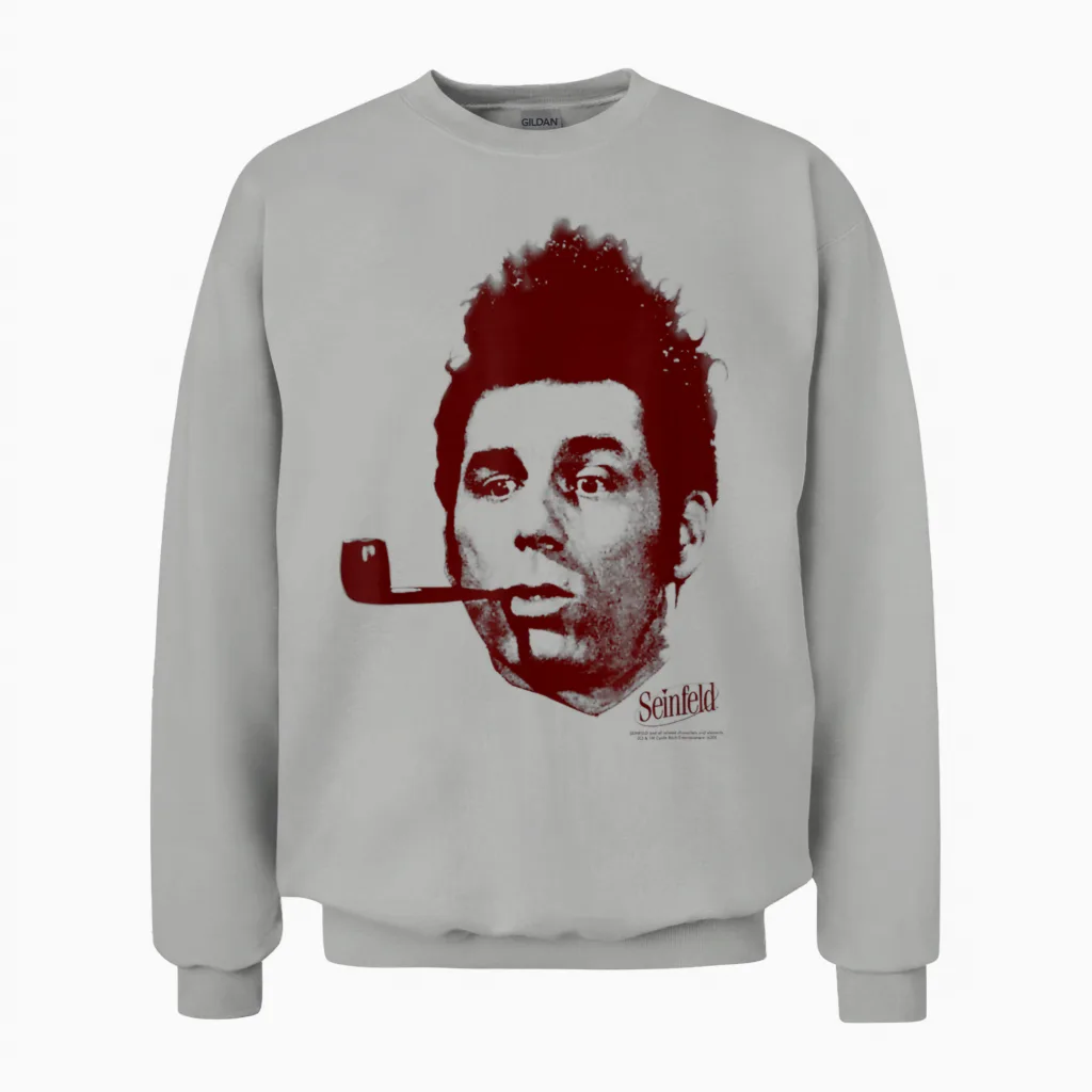 Seinfeld Kramer Big Pipe Face Unisex Sweatshirt in Ash