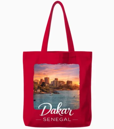 Dakar Senegal Tote Bags - Red