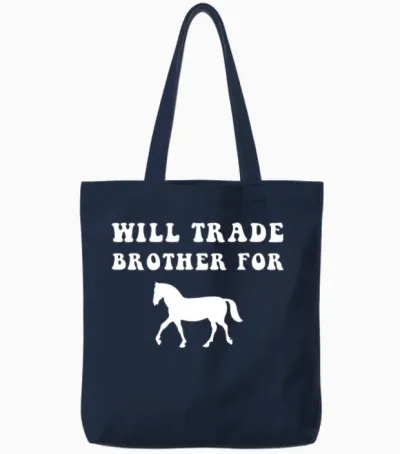 Funny Horse Animal, Horse Lover, Brother Gifts Tote Bags - Navy