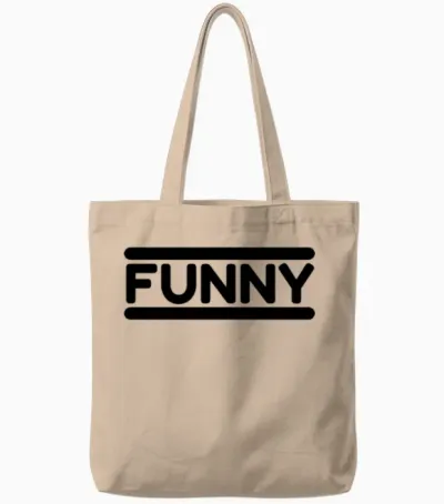 Funny - Black Tote Bags - Natural