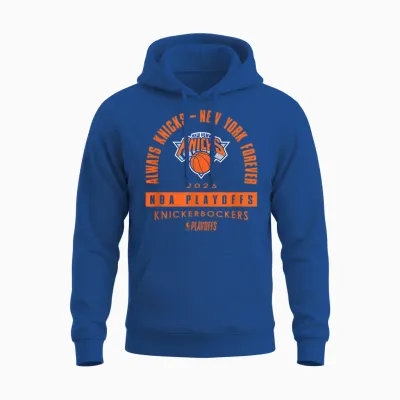 Nba 2026 Playoffs Mantra Knicks Over the Rainbow Unisex Hoodie - Royal