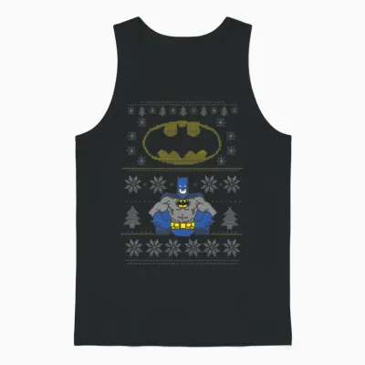 Dc Comics Batman Christmas Ugly Unisex Tank Top - Black