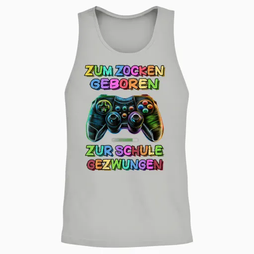 Gamer Zocker T-Shirt by Gamer Spruch Geschenke Mit Controller Für Zocker - Child, Unisex, Short Sleeve, Black, S, Small, Classic Fit, Casual, School Unisex Tank Top - Ash