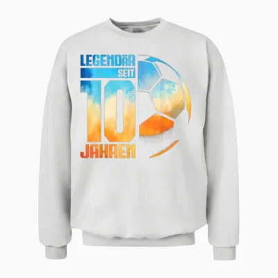 10th Birthday Retro Football Player 10 Years Boy Kids T-Shirt, Black Unisex Sweatshirt - White