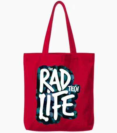 The Rad Tech Life Tote Bags - Red