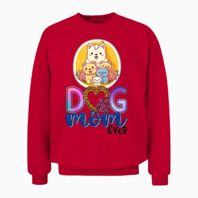 Dog Mom , Best Dog Mom Ever Dog Mom Design Dog Unisex Sweatshirt - Red
