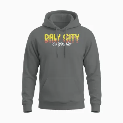 Retro Daly City California Unisex Hoodie - Graphite Heather