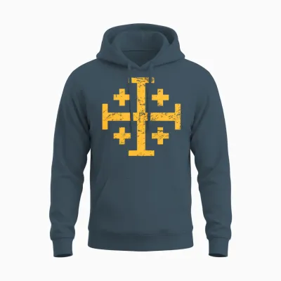 Cross of Jerusalem | Renaissance Festival Unisex Hoodie - Dark Heather