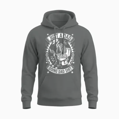 Just a Dad Doing Dad Shit Funny Dad Shirts for Men Father Unisex Hoodie - Graphite Heather