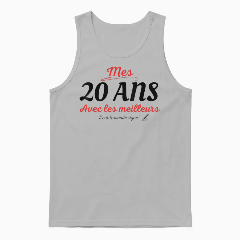 To Sign 20 Years Anniversary Gift Anniv 20 Years Signature T-Shirt, White Unisex Tank Top in Ash