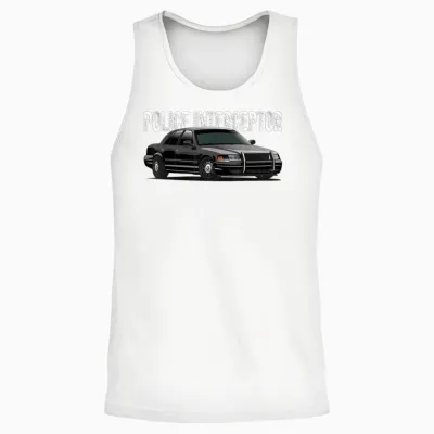 Police Interceptor Crown Vic Patrol Auto Unisex Tank Top - White