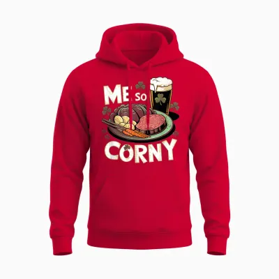 Me So Corny Beer Corned Beef and Cabbage St Patrick's Day Unisex Hoodie - Red