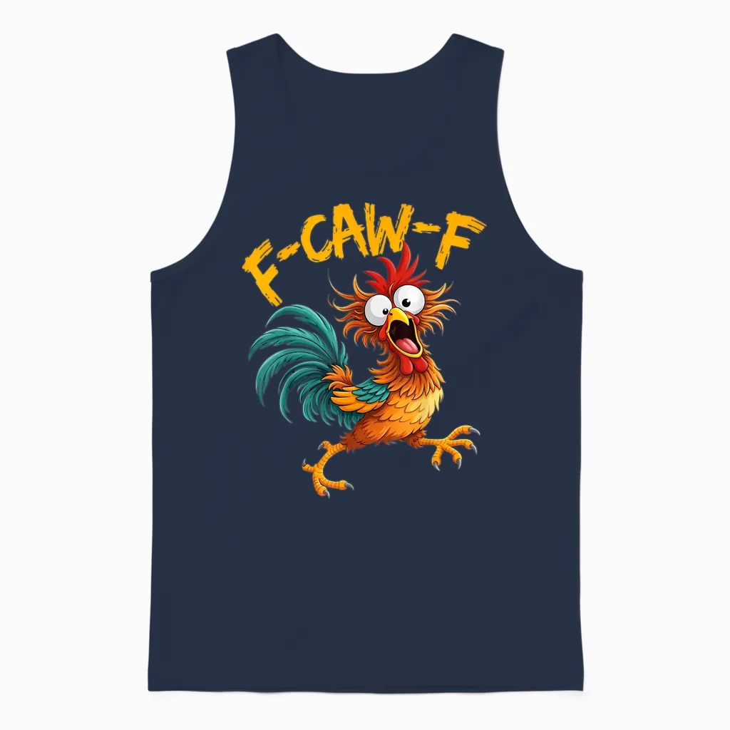 F-Caw-F Huhn Lustiger Hahn Fcawf Erwachsenen-Humor Meme Unisex Tank Top in Navy