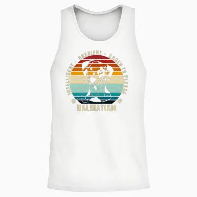 Cute Dalmatian Dog Lovers Retro Dog Unisex Tank Top - White
