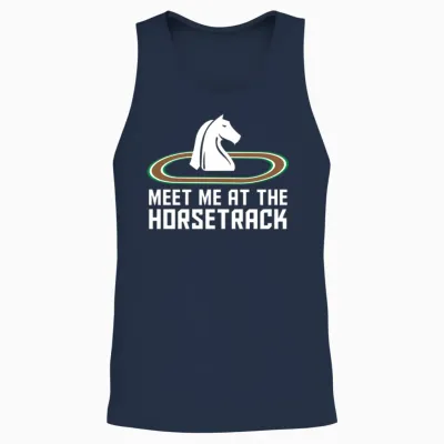 Horse Racing Unisex Tank Top - Navy