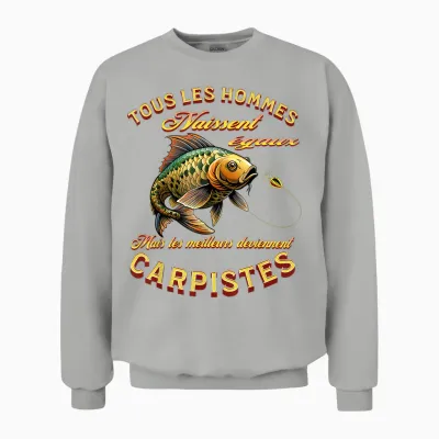 Carp Fishing Carp Gift T-Shirt, Black, S Unisex Sweatshirt - Ash