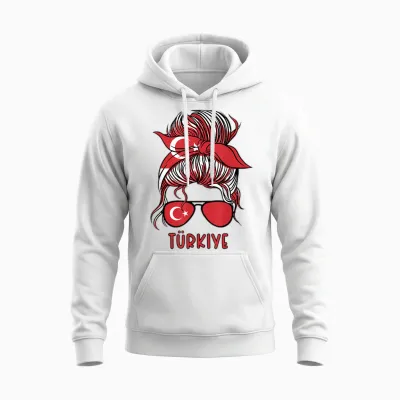 Türkiye Trikot Türke Türkin Türkei Flagge Unisex Hoodie - White