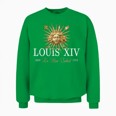Louis Xiv King of France the Sun King 1638-1715 T-Shirt, Black, S Unisex Sweatshirt - Irish Green