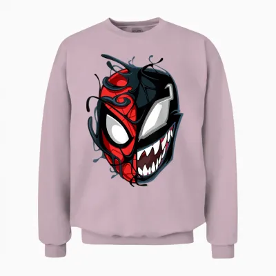 Marvel Spider-Man Maximum Venom Spider-Man Big Face Unisex Sweatshirt - Light Pink