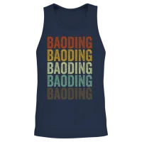 Baoding China Retro Vintage Unisex Tank Top - Navy – 2