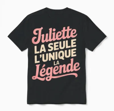 Juliette Women's Funny Funny Gift Idea Funny Unisex T-Shirt - Black